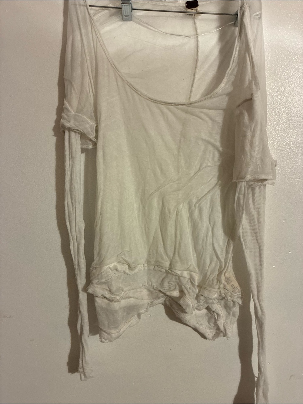 We The Free White Layered Scoop-Neck Long Sleeve Top